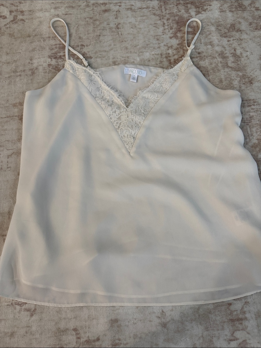 Aqua Cream Lace-Trim V-Neck Camisole